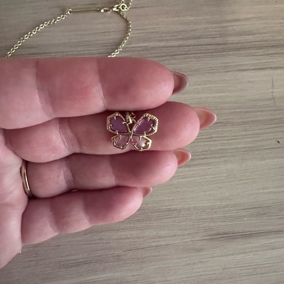 Kendra Scott Gold and Pink Butterfly Pendant Necklace - Picture 10 of 12